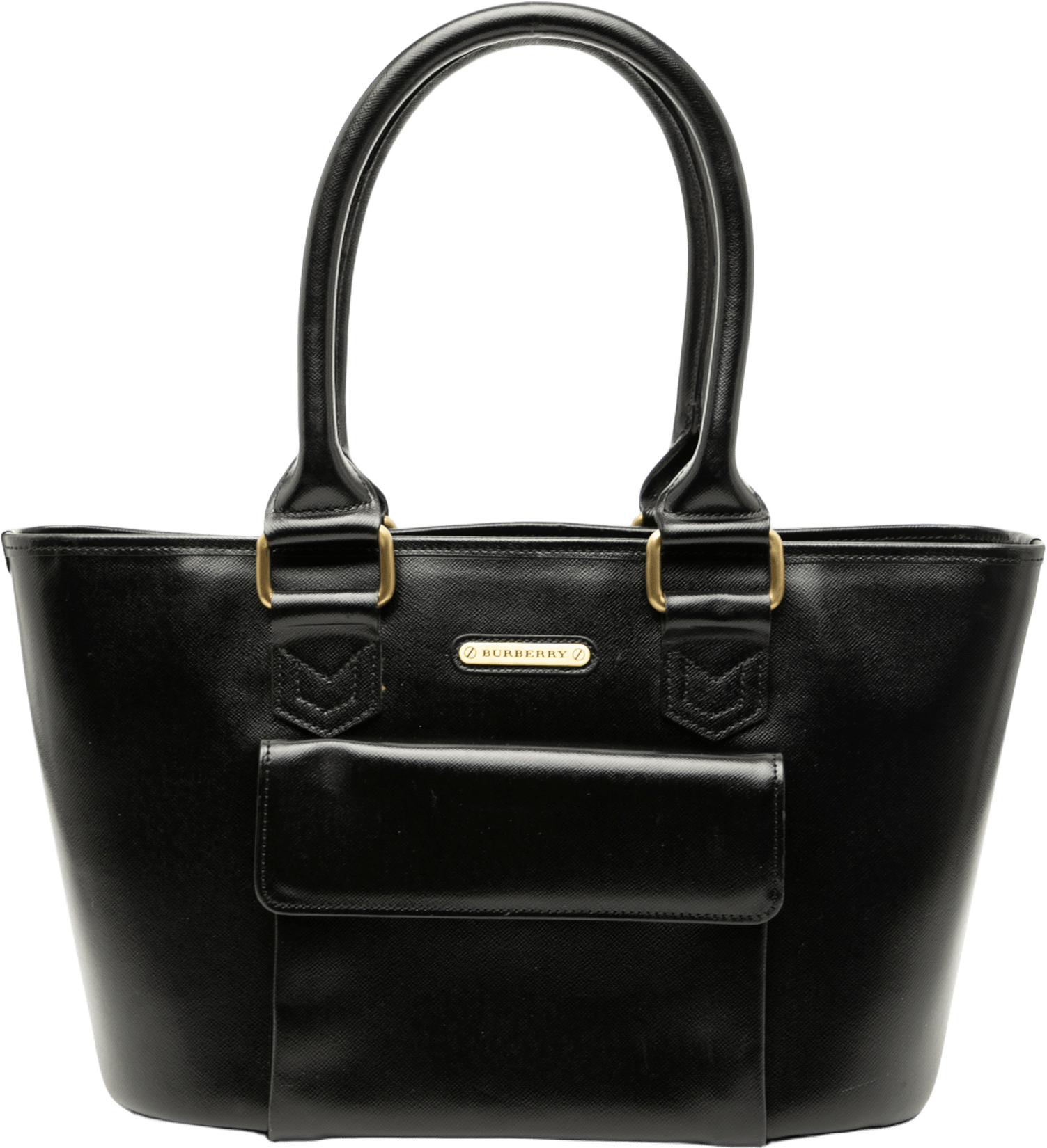 Burberry Leather Tote, från Luxclusif, i färgen black.