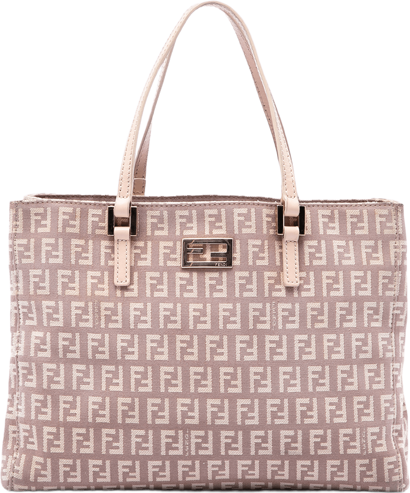 Fendi Small Zucchino Canvas Tote, från Luxclusif, i färgen rosa.