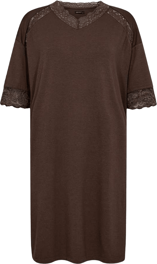 Bambuviskos, Kortärmad Nattlinne, Rose, från Decoy, i färgen brown.