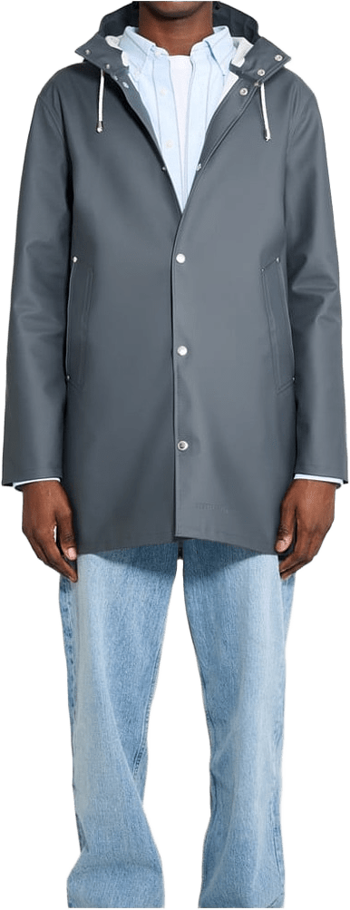 Mosebacke Raincoat, från Stutterheim, i färgen charcoal.