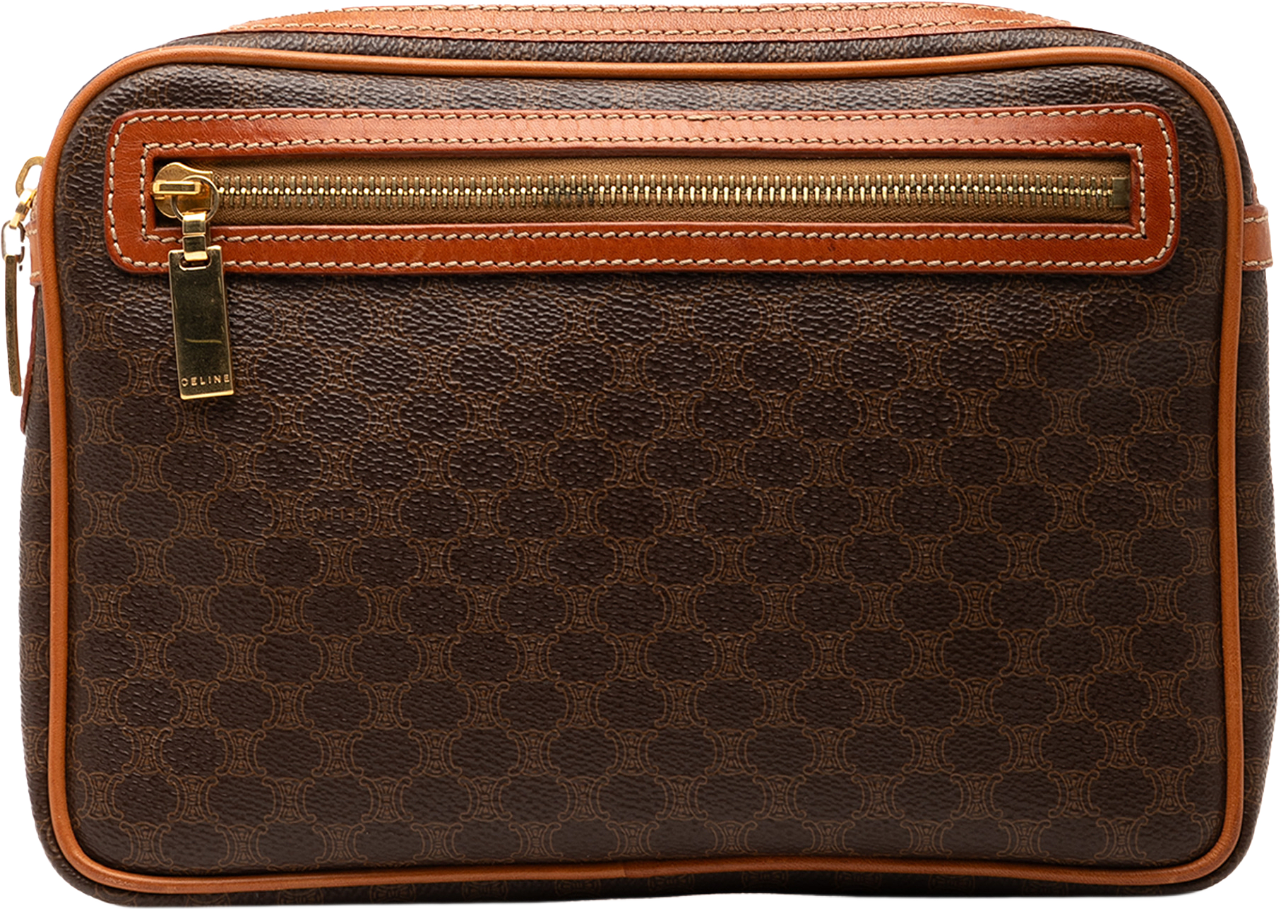 Celine Macadam Coated Canvas Clutch, från Luxclusif, i färgen brown.