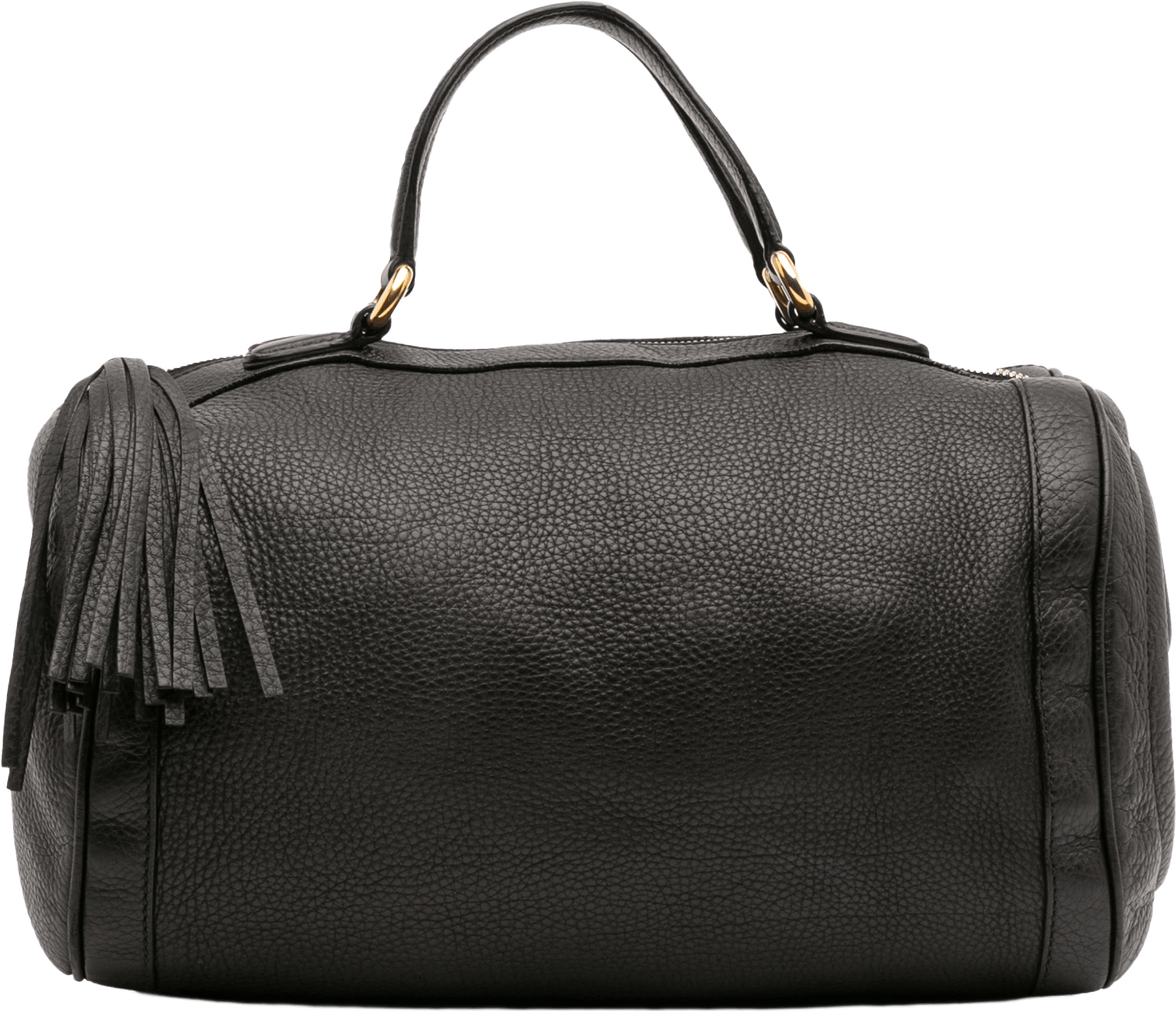 Gucci Medium Pebbled Calfskin Soho Boston Bag, från Luxclusif, i färgen black.