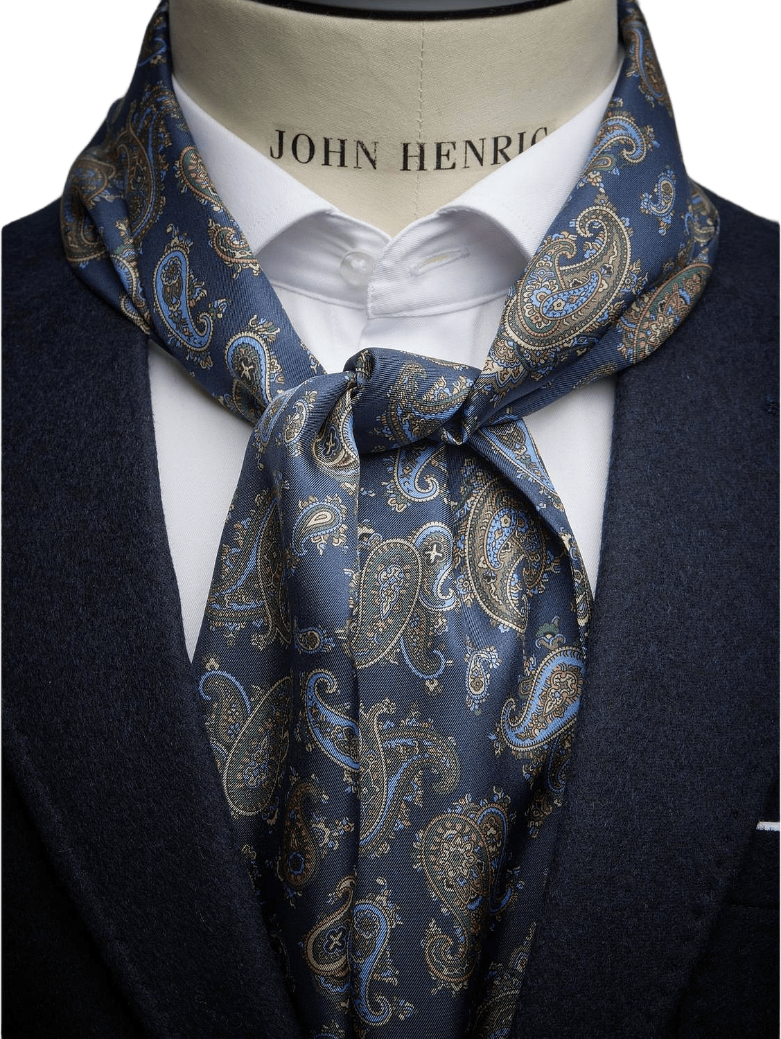 Silk Scarf Paisley, från John Henric, i färgen blue.