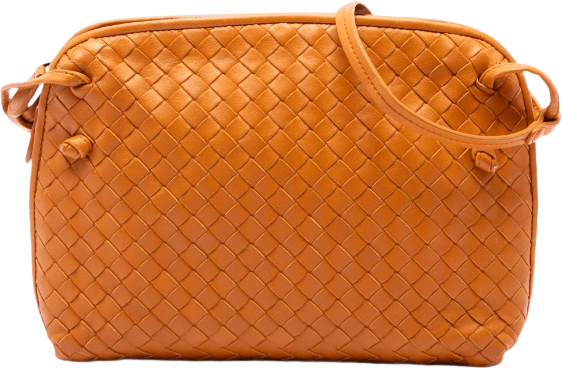 Bottega Veneta Nappa Intrecciato Nodini Crossbody, från Luxclusif, i färgen orange.