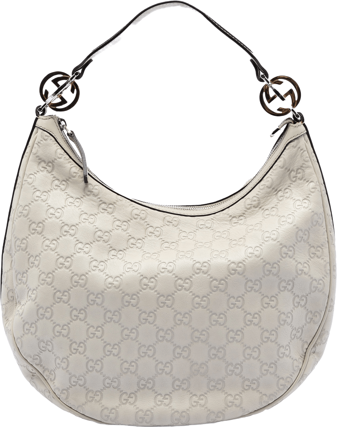 Gucci Medium Guccissima Twins Hobo, från Luxclusif, i färgen white.