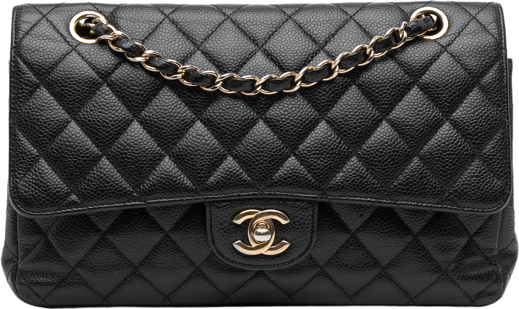 Chanel Medium Classic Caviar Double Flap, från Luxclusif, i färgen black.