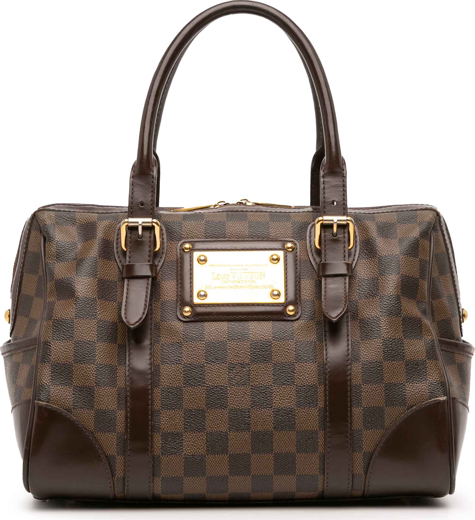 Louis Vuitton Damier Ebene Berkeley, från Luxclusif, i färgen brown.