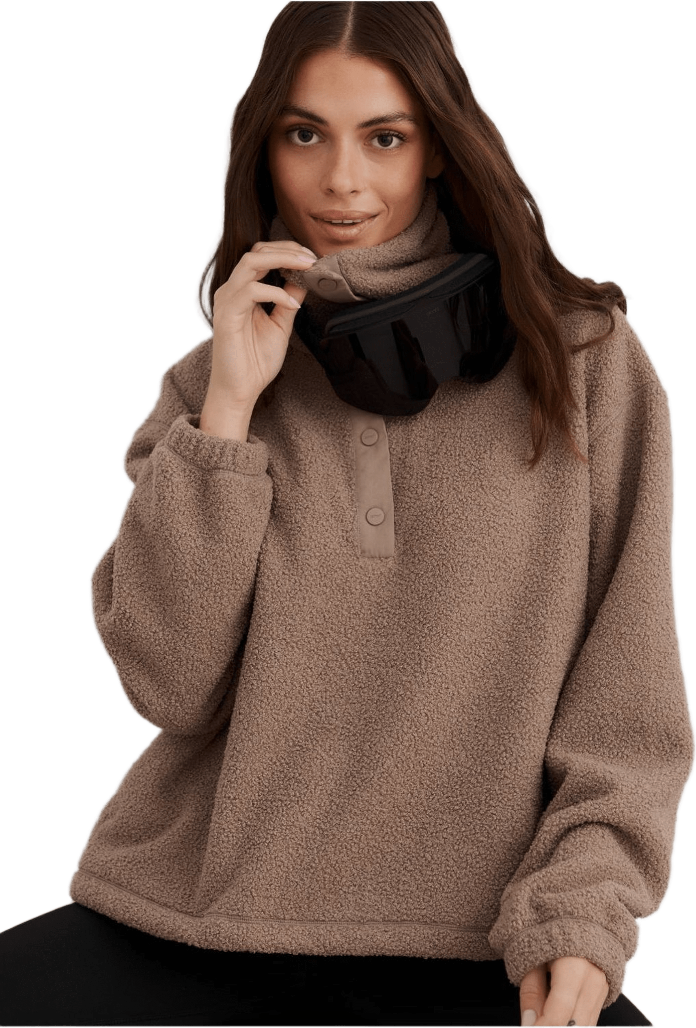 Polar Fleece Long Sleeve, från aim'n, i färgen espresso.