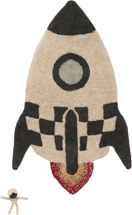 Tvättbar Bomullsmatta Raket 85 X 135 Cm, från LORENA CANALS, i färgen beige.