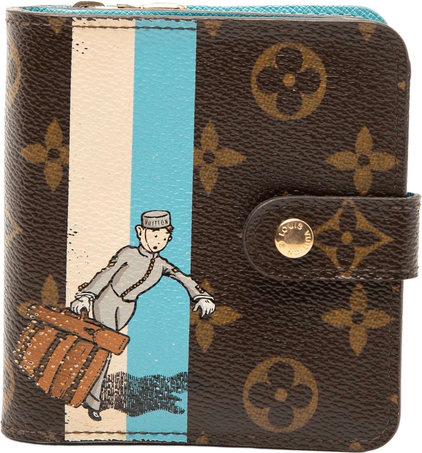 Louis Vuitton Monogram Groom Compact Zippy Wallet, från Luxclusif, i färgen brown.