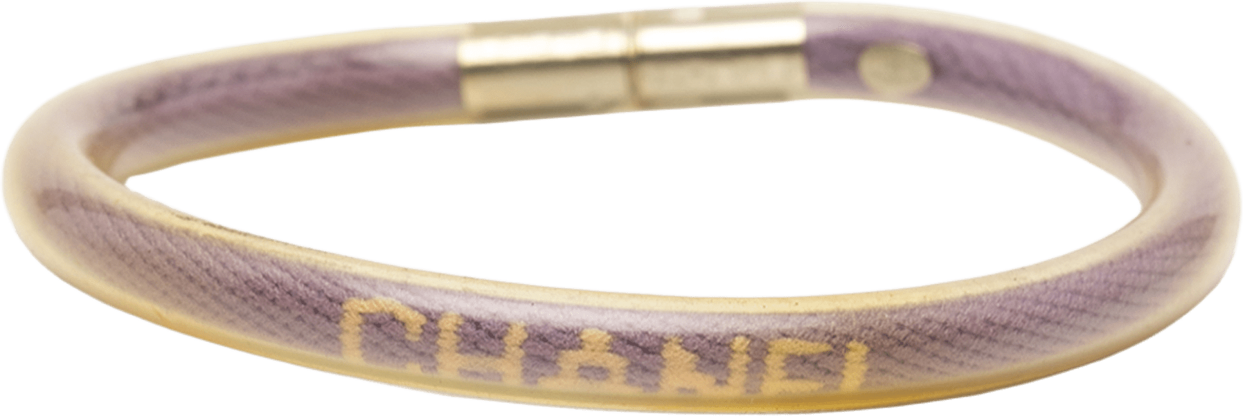 Chanel Vinyl Plated Sport Line Logo Tube Bracelet, från Luxclusif, i färgen purple.