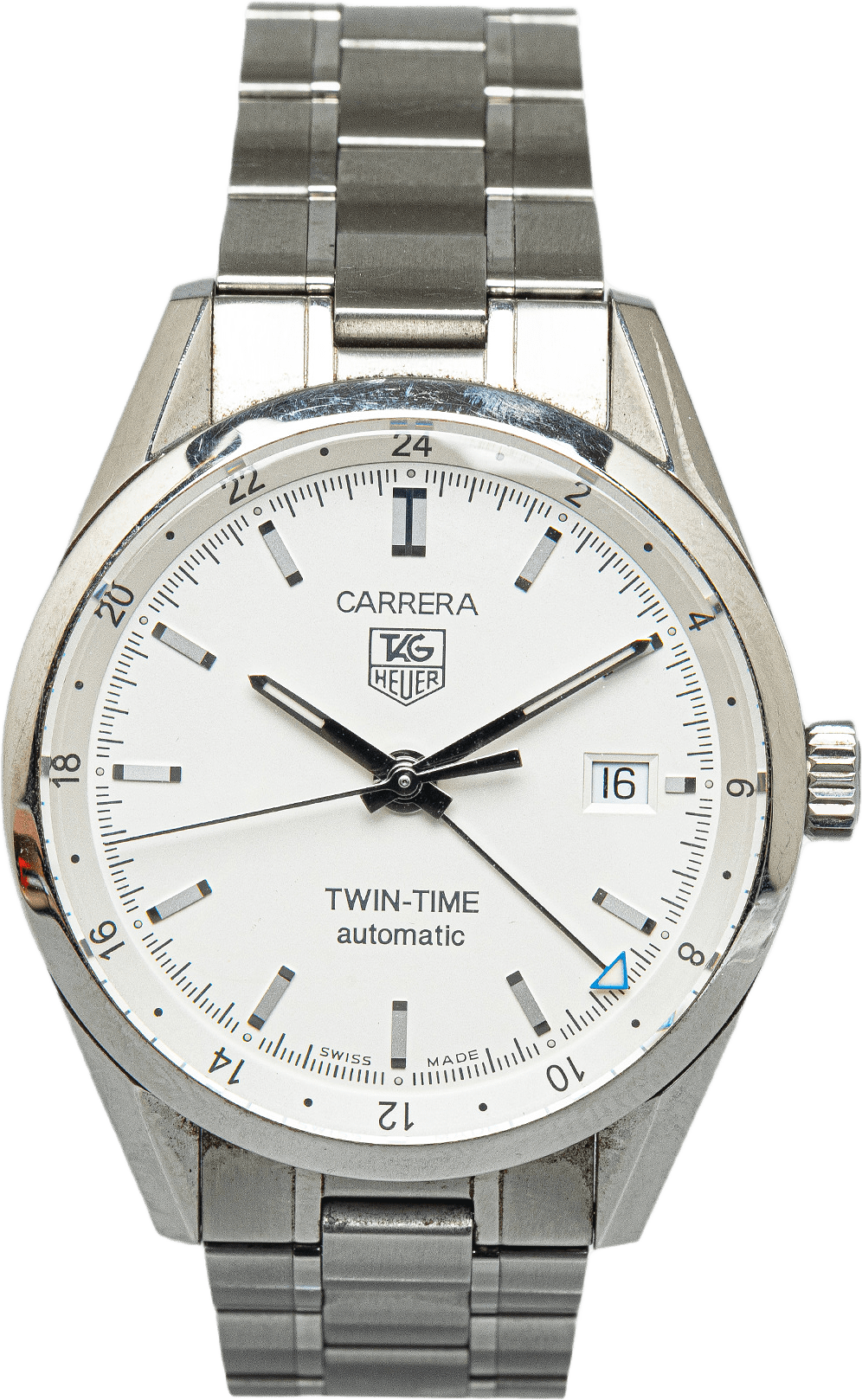 Tag Heuer Automatic Stainless Steel Carrera Twin-time Watch