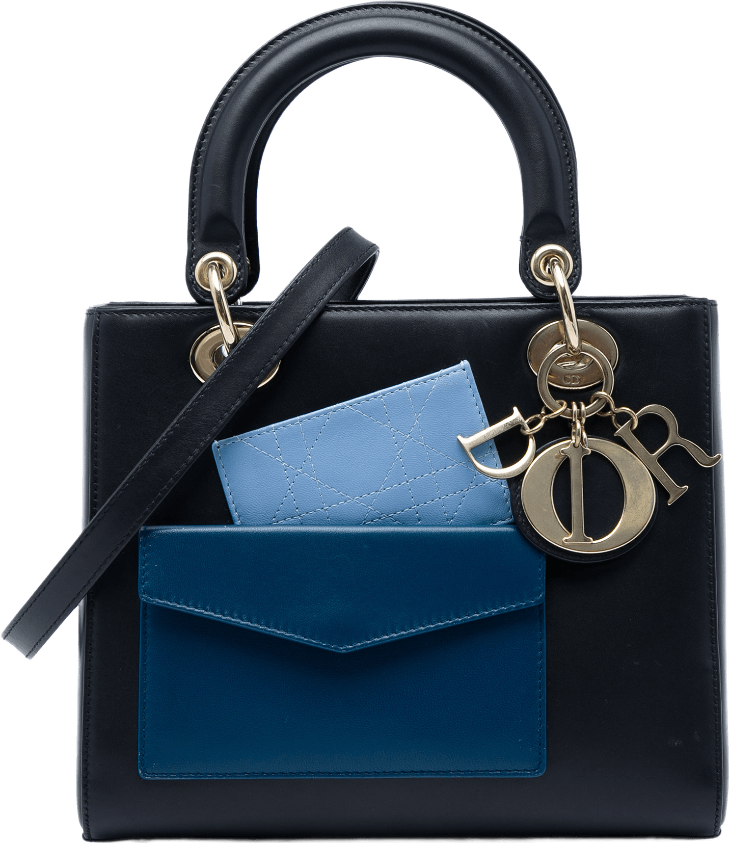 Dior Medium Calfskin Pockets Lady Dior, från Luxclusif, i färgen svart.