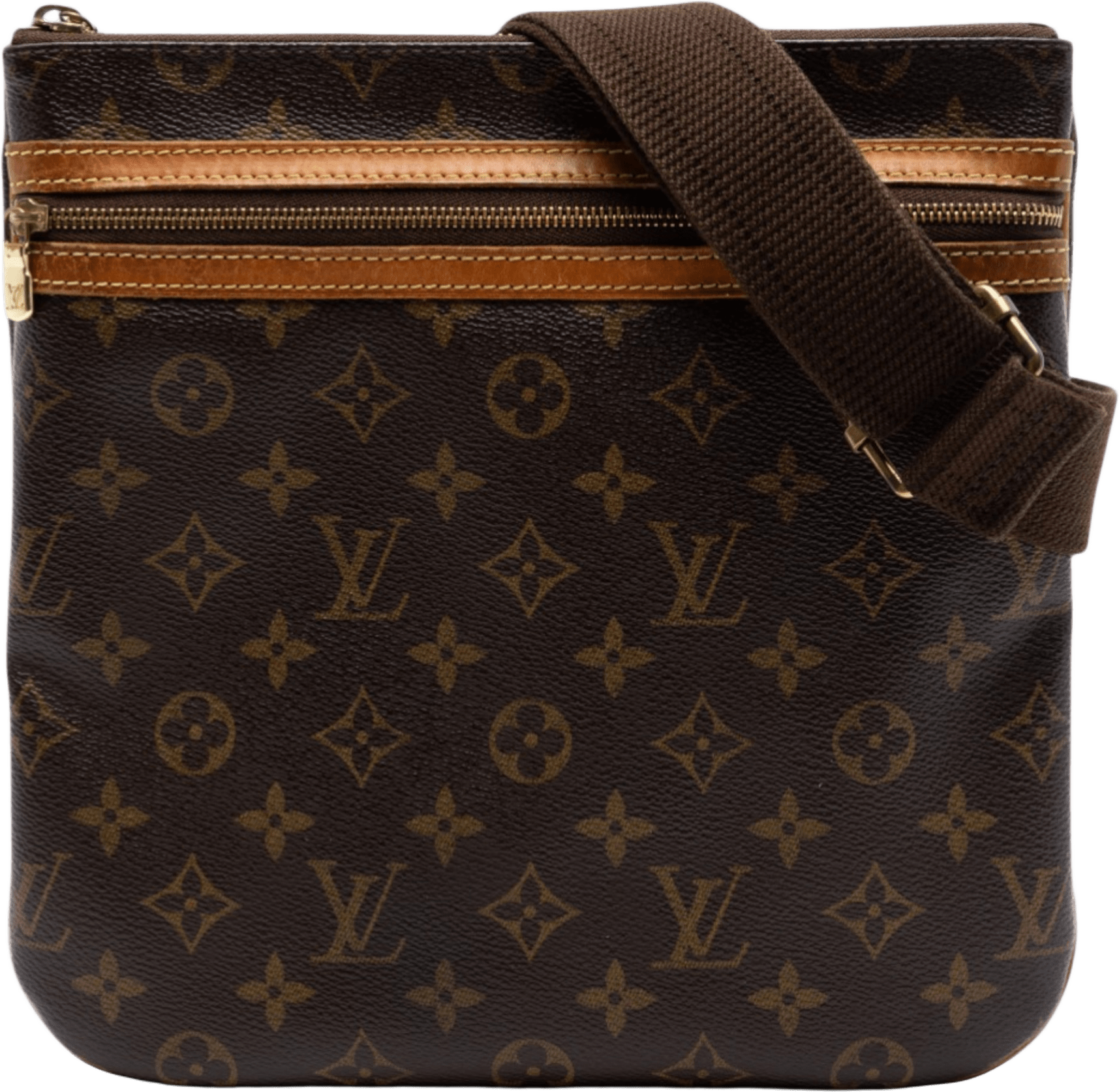 Louis Vuitton Monogram Bosphore Pochette, från Luxclusif, i färgen brown.