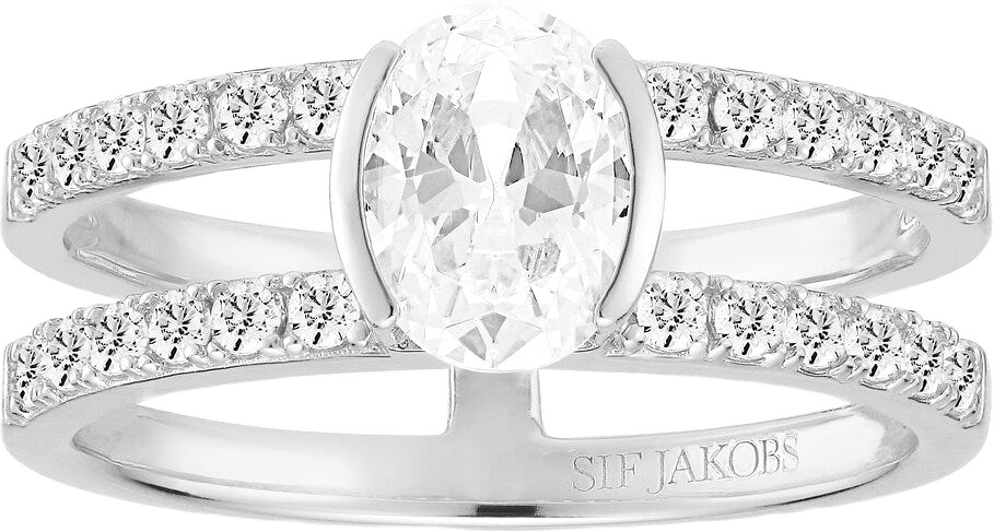 Ring Ellisse Carezza Piccolo, från Sif Jakobs Jewellery, i färgen silver.