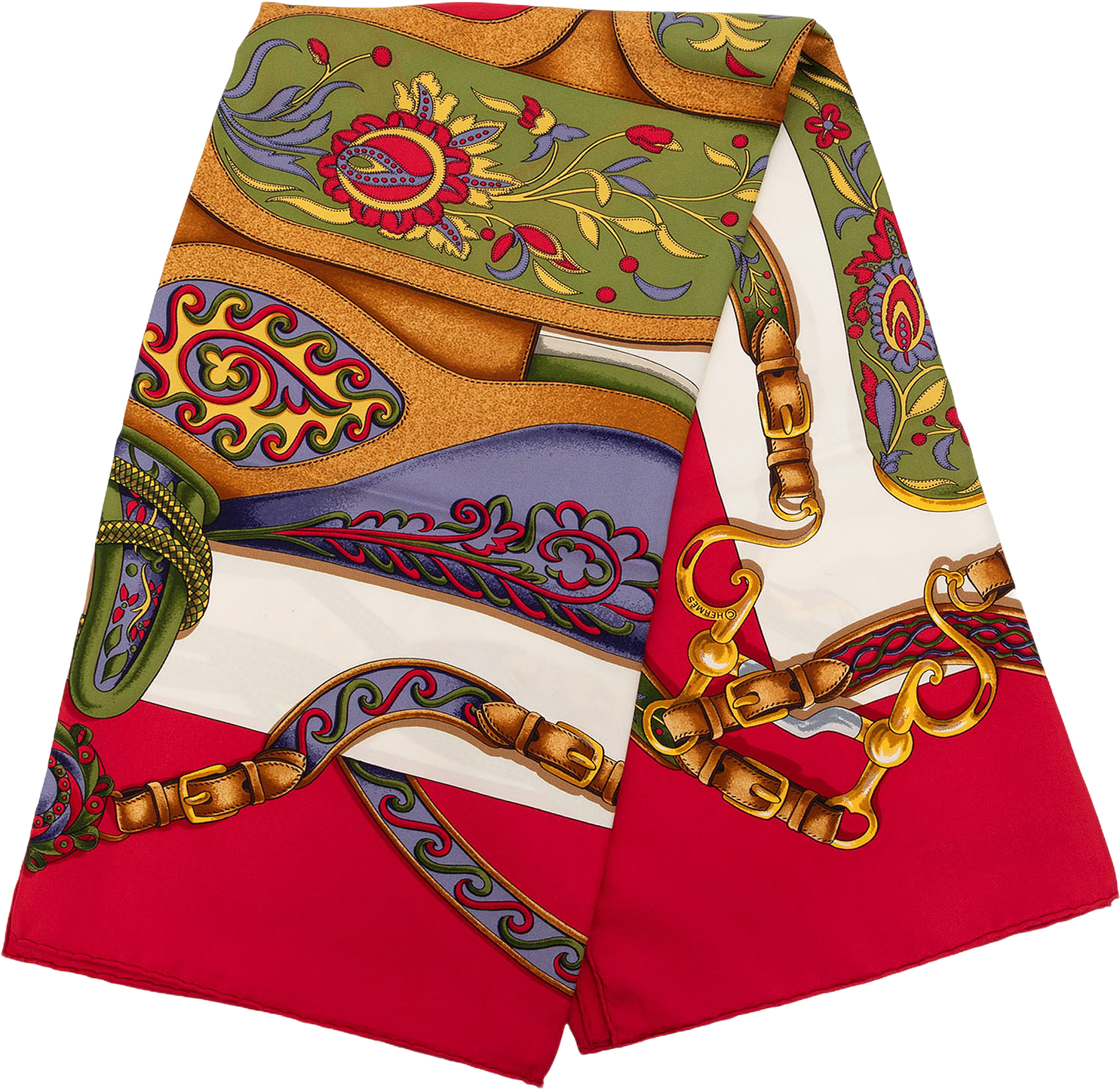 Hermès Festival Des Amazones Silk Scarf 90, från Luxclusif, i färgen red.