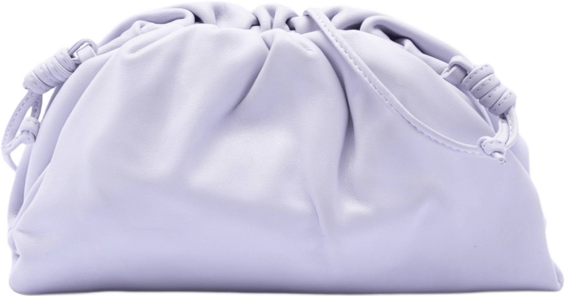 Bottega Veneta Lambskin The Mini Pouch Crossbody, från Luxclusif, i färgen light purple.