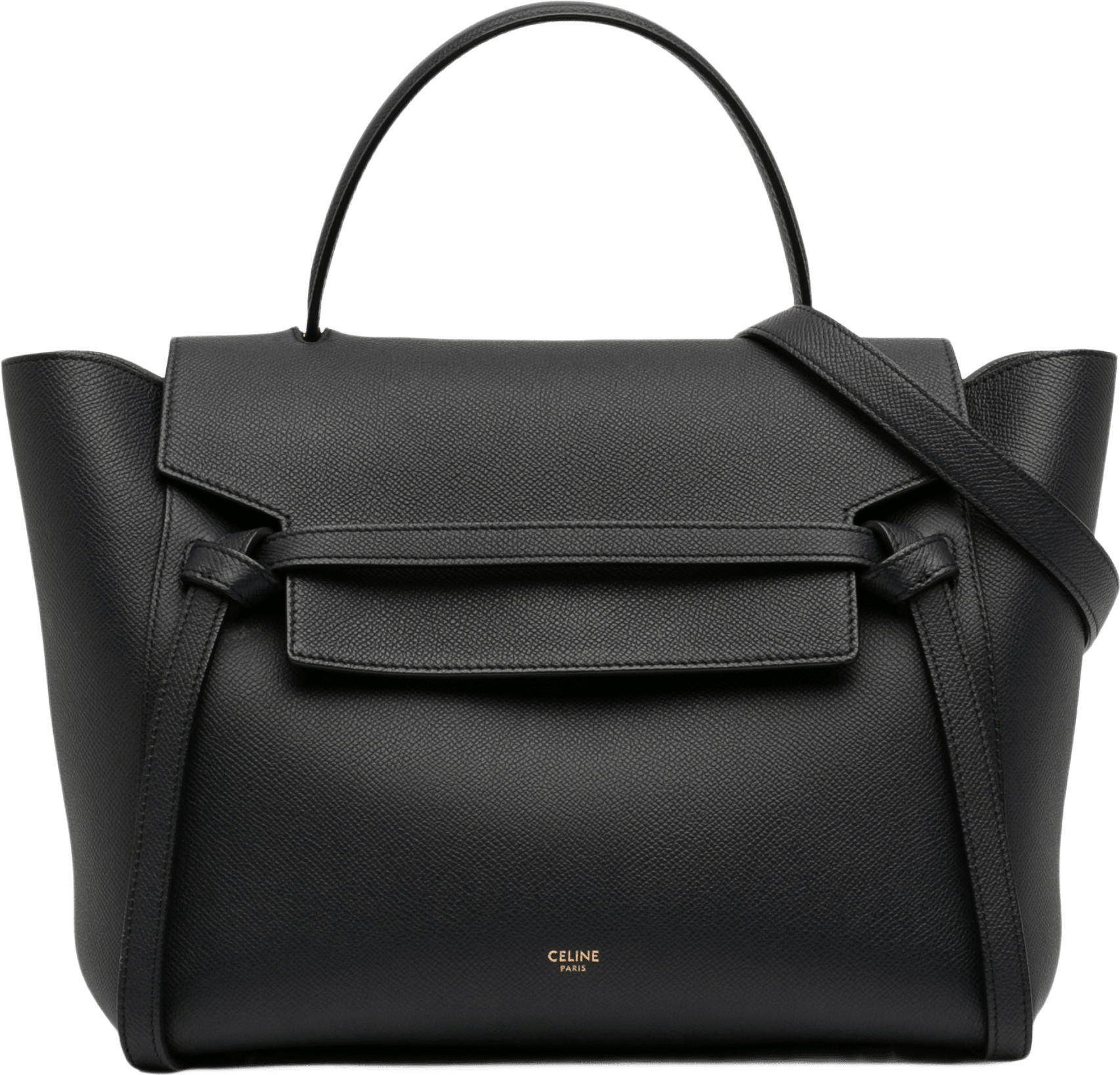 Celine Mini Grained Calfskin Belt Bag, från Luxclusif, i färgen svart.