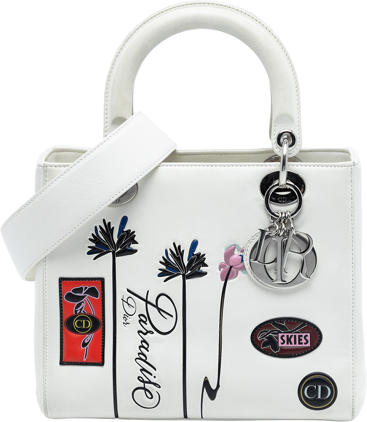 Dior Medium Lambskin Paradise Lady Dior, från Luxclusif, i färgen ivory.