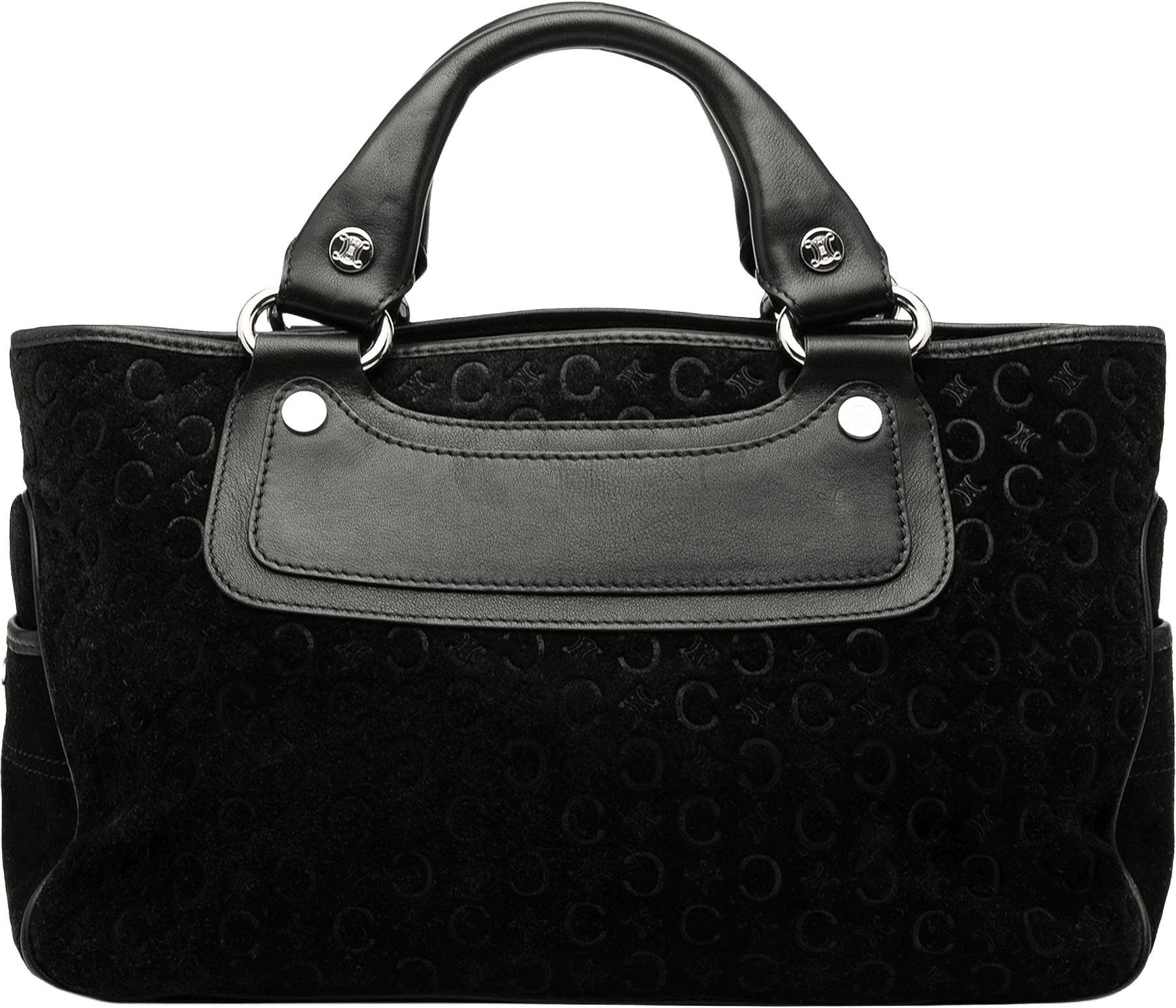 Celine C Macadam Suede Boogie Handbag, från Luxclusif, i färgen black.