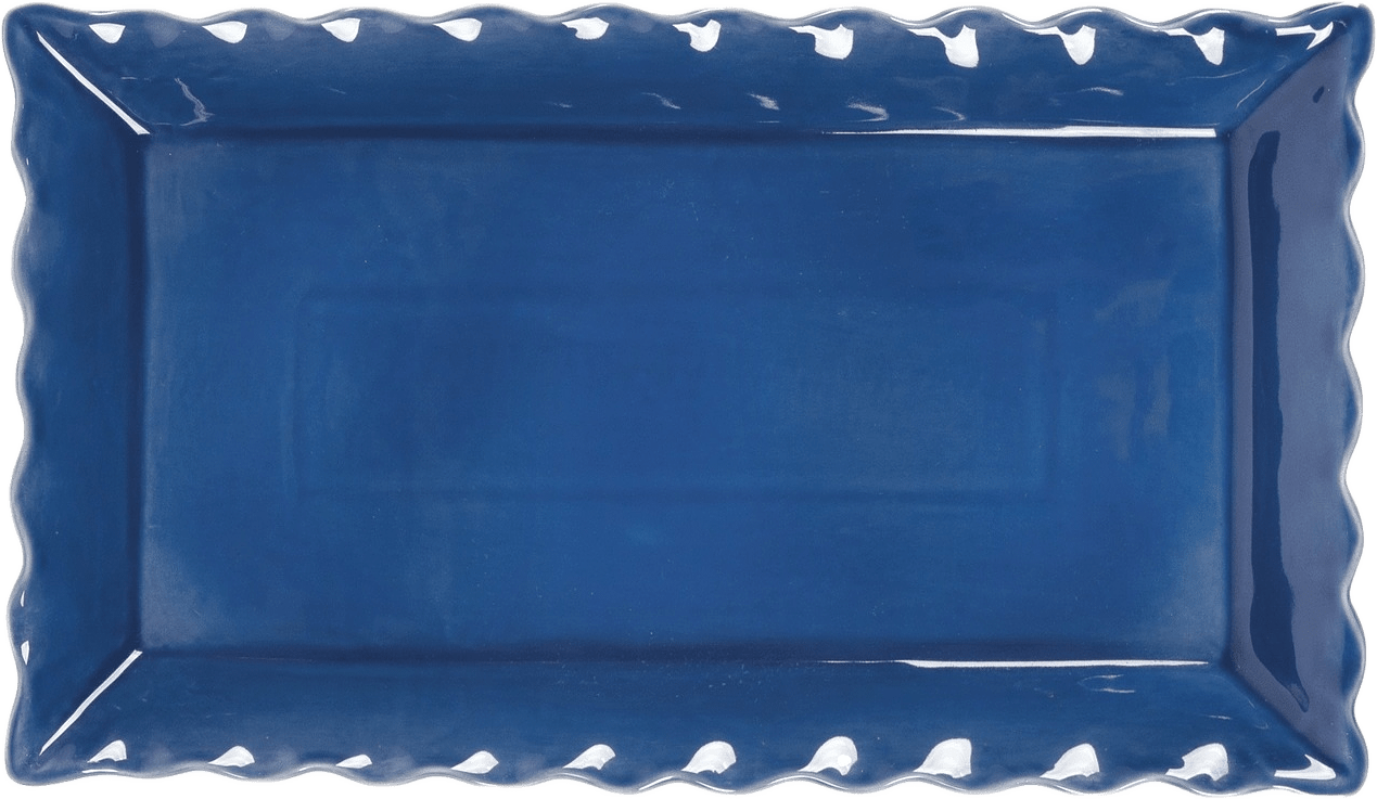 Frill Servingsfat - 45x26 Cm, från Pick A Poppy, i färgen dark blue.