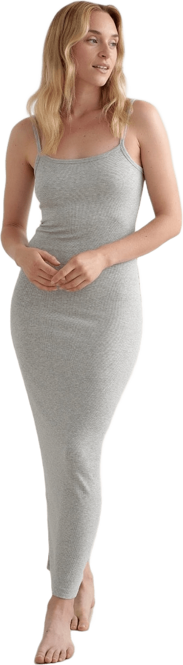 Grey Melange Ease Ribbed Slip Dress