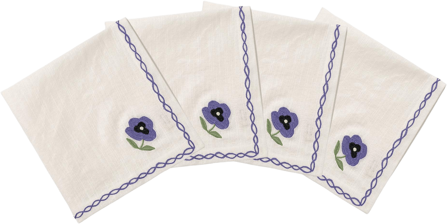 Madelen Möllard Pansy Servett 4-pack - 45x45 Cm, från Pick A Poppy, i färgen blue.