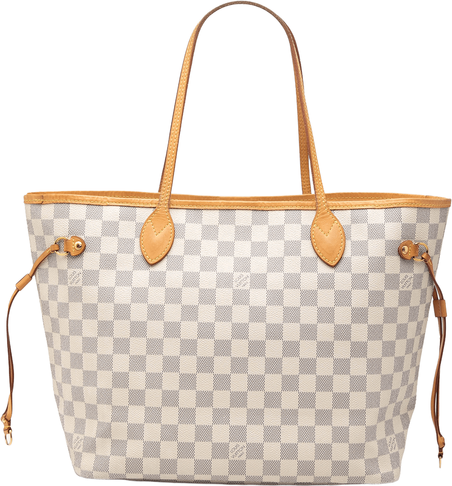 Louis Vuitton Damier Azur Neverfull Mm, från Luxclusif, i färgen white.