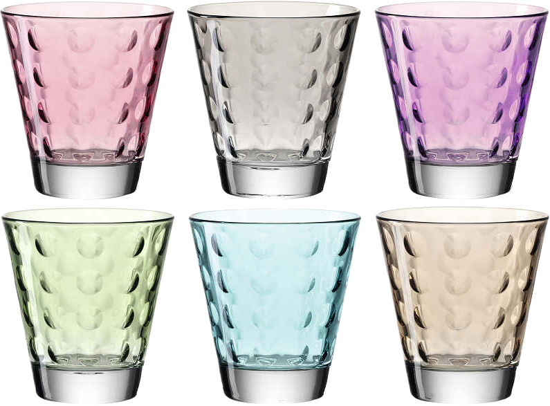 Optic Dricksglas flerfärgade 6-pack, från Leonardo, i färgen multi.