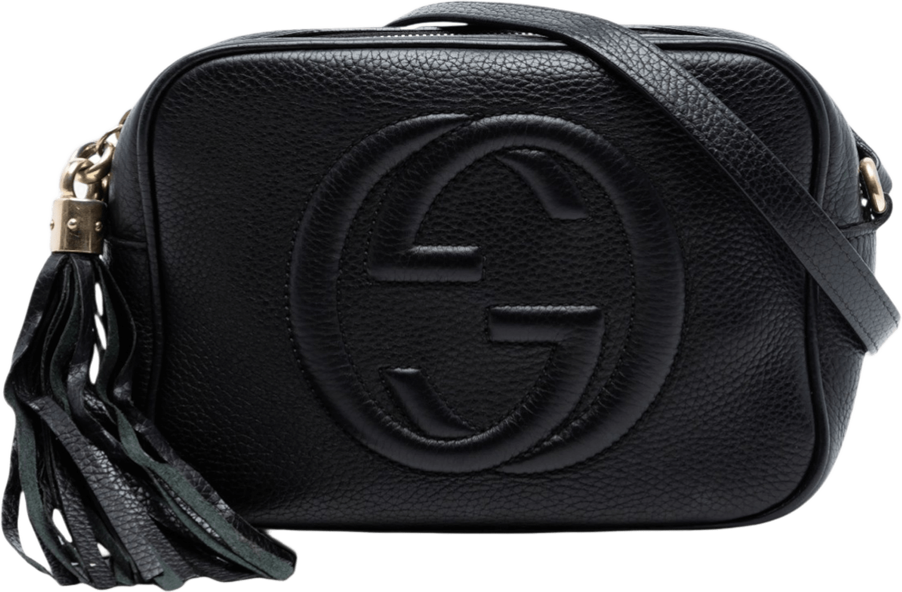 Gucci Leather Soho Disco Crossbody, från Luxclusif, i färgen black.