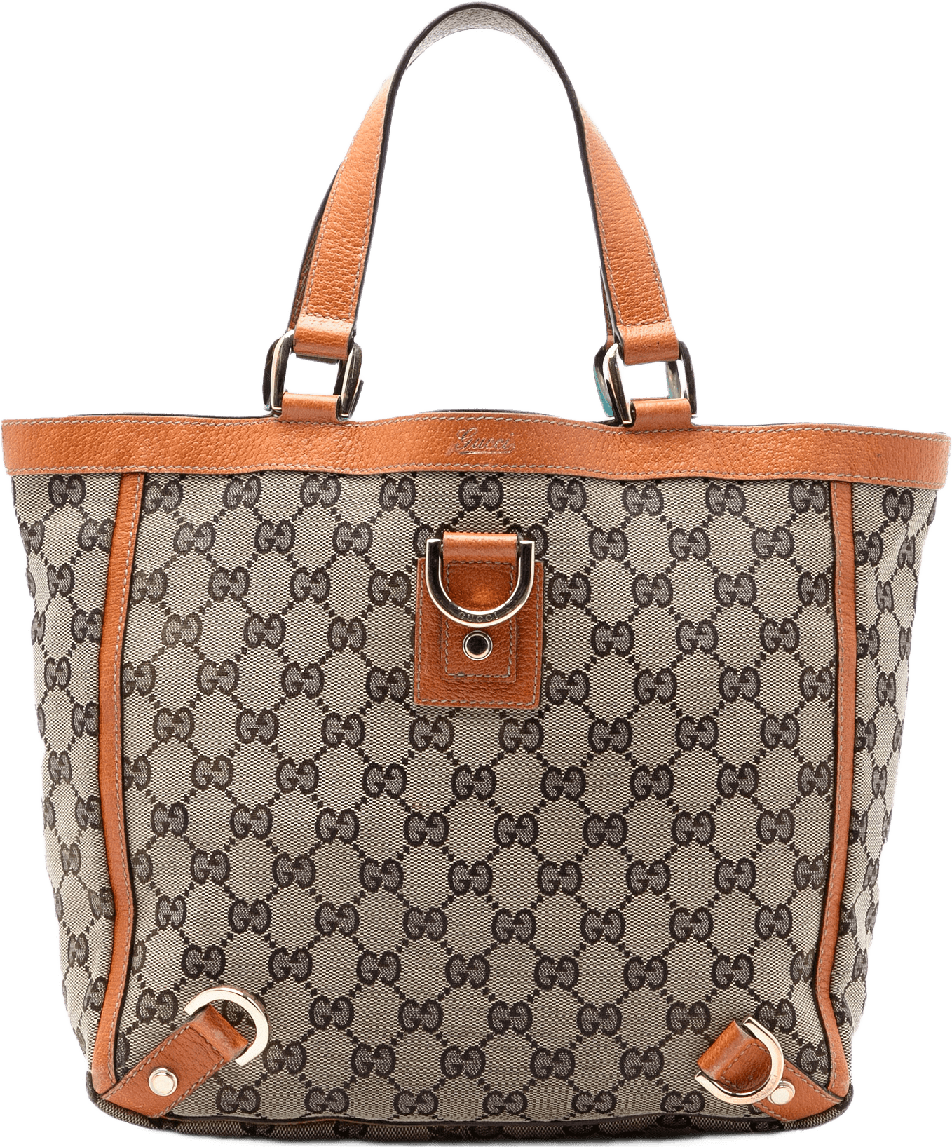Gucci Gg Canvas Abbey D Ring Tote, från Luxclusif, i färgen orange.