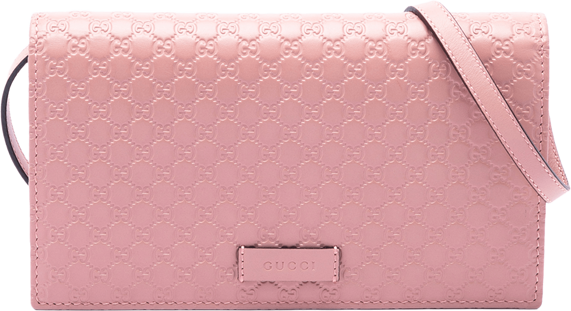 Gucci Microguccissima Wallet On Strap, från Luxclusif, i färgen pink.