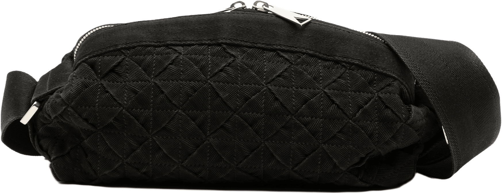Bottega Veneta Canvas Intrecciato Webbing Belt Bag, från Luxclusif, i färgen black.