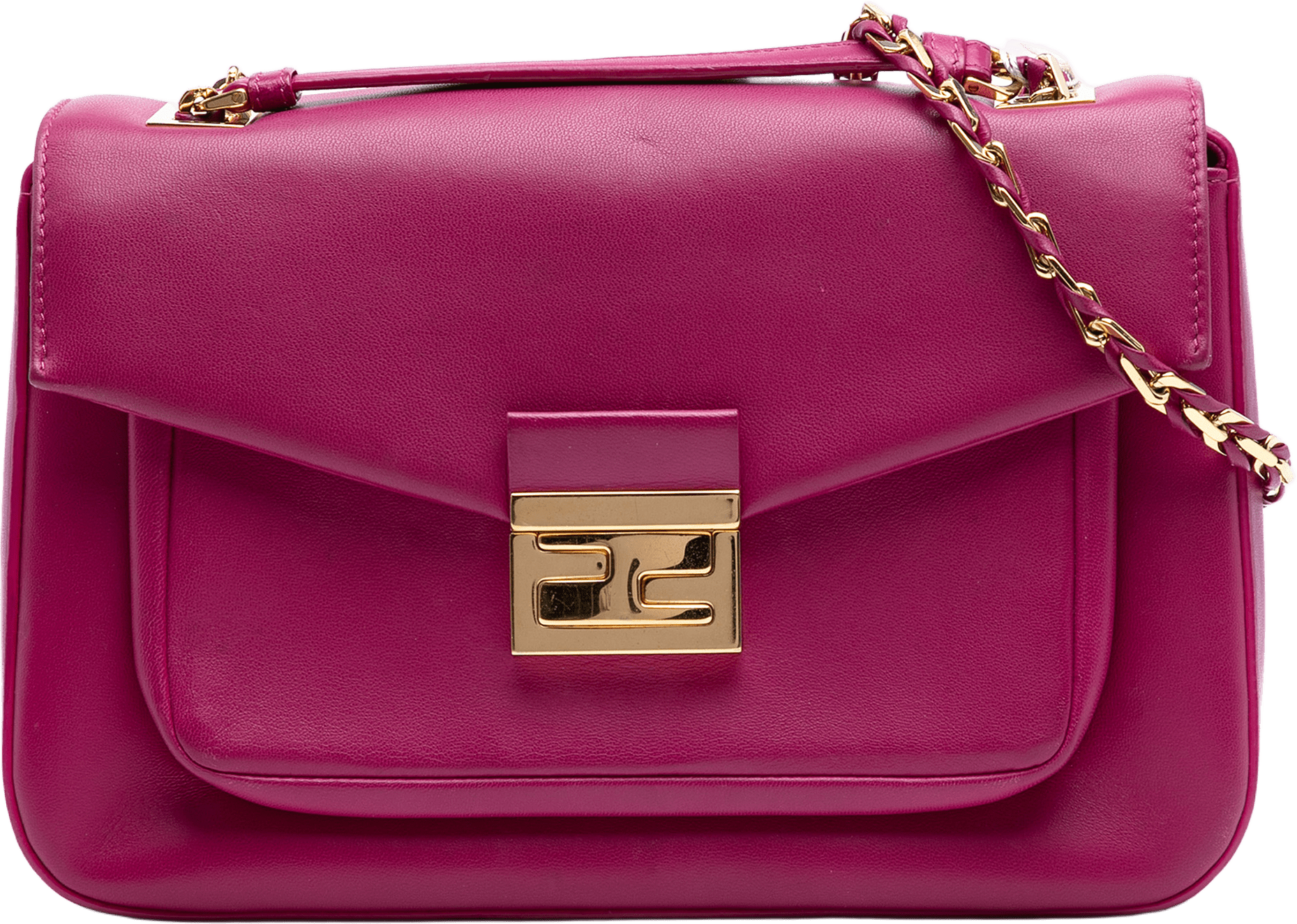 Fendi Nappa Be Baguette Crossbody, från Luxclusif, i färgen dark pink.