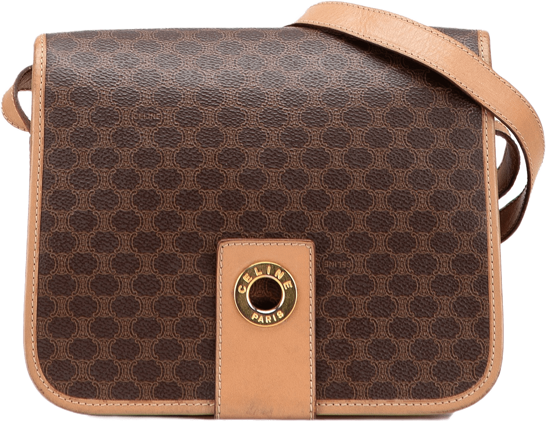 Celine Macadam Coated Canvas Crossbody, från Luxclusif, i färgen brown.