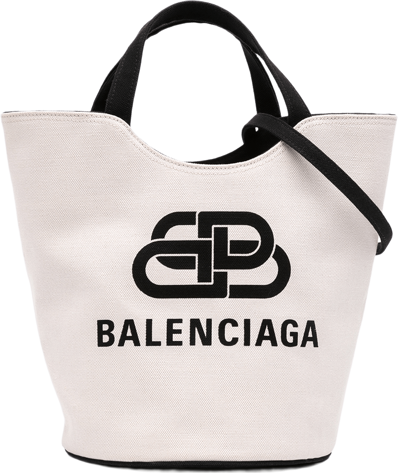 Balenciaga Canvas Wave Bucket Bag M, från Luxclusif, i färgen vit.