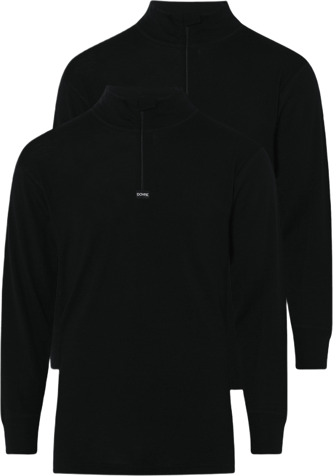 Dovre Ull Långärmad T-shirt Med Zip, från Dovre, i färgen black.