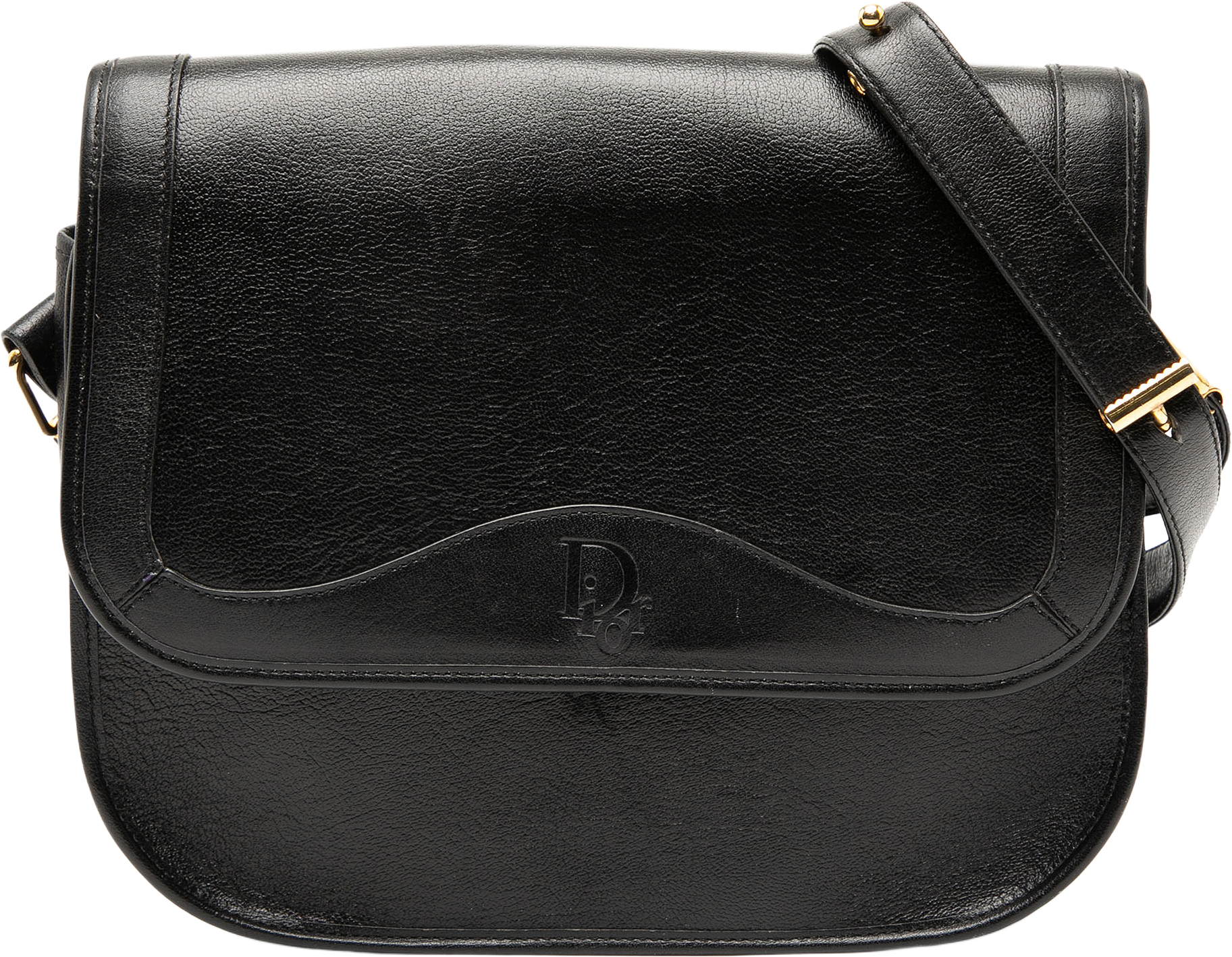 Dior Leather Flap Shoulder Bag, från Luxclusif, i färgen black.