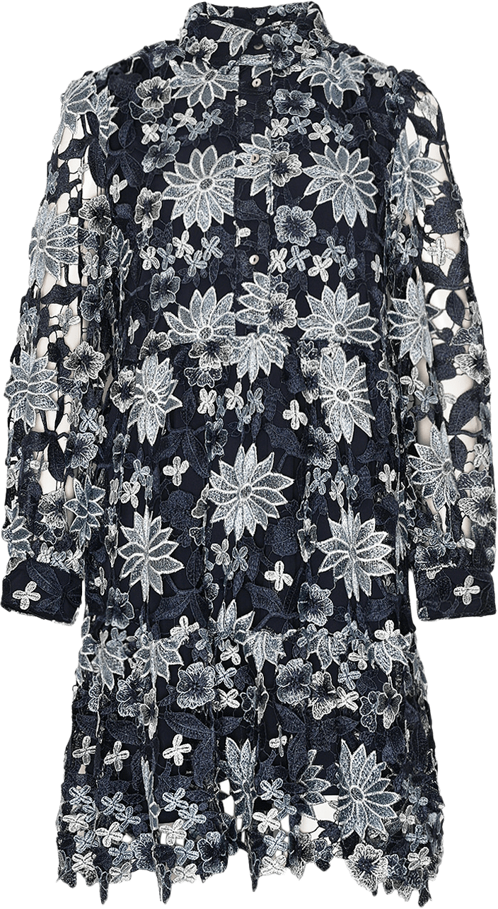 Star Ls Dress - Dark Blue Mix