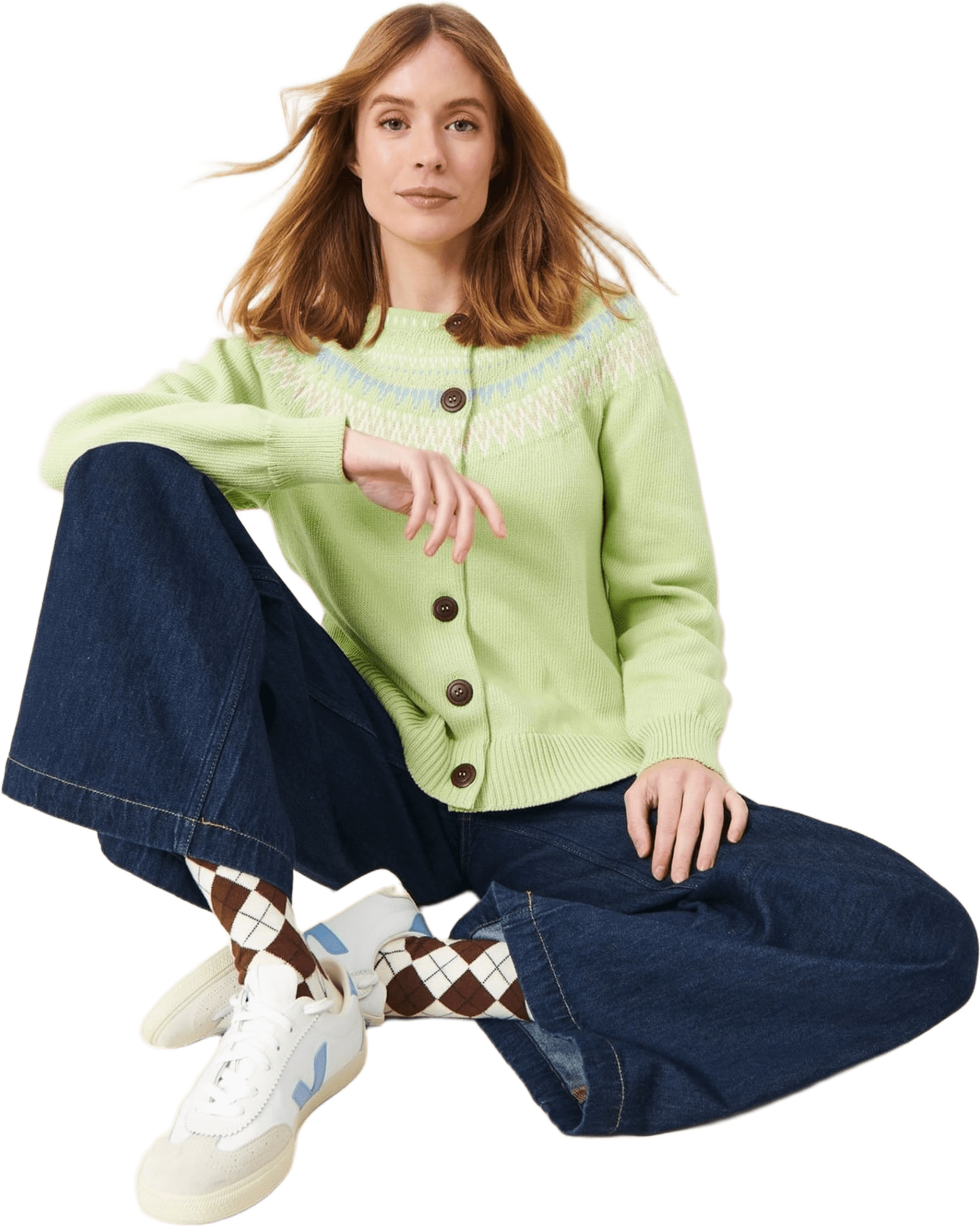 Joelle Cotton Cardigan, från Jumperfabriken, i färgen green.