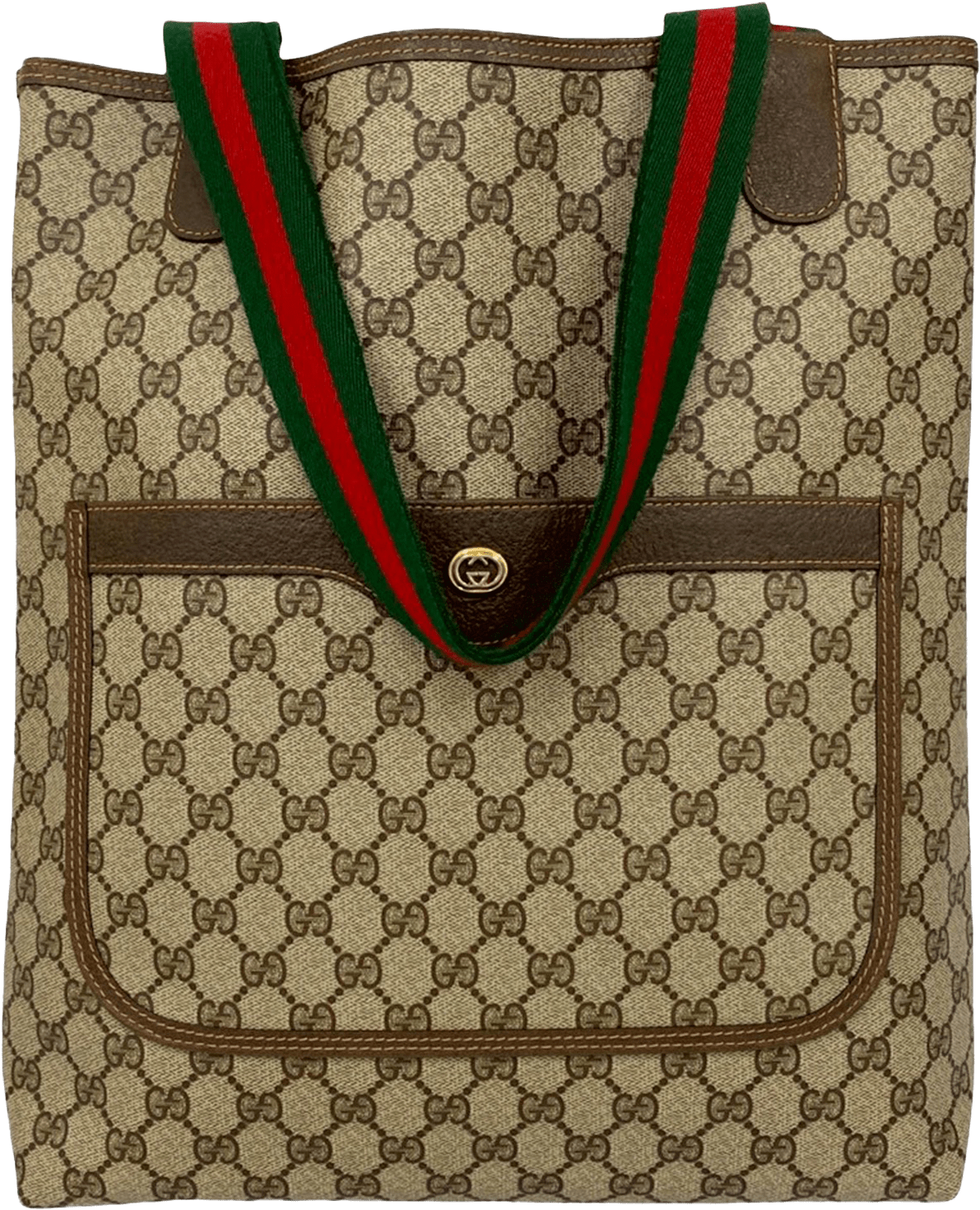 Gucci Gg Supreme Web Tote, från Luxclusif, i färgen beige.