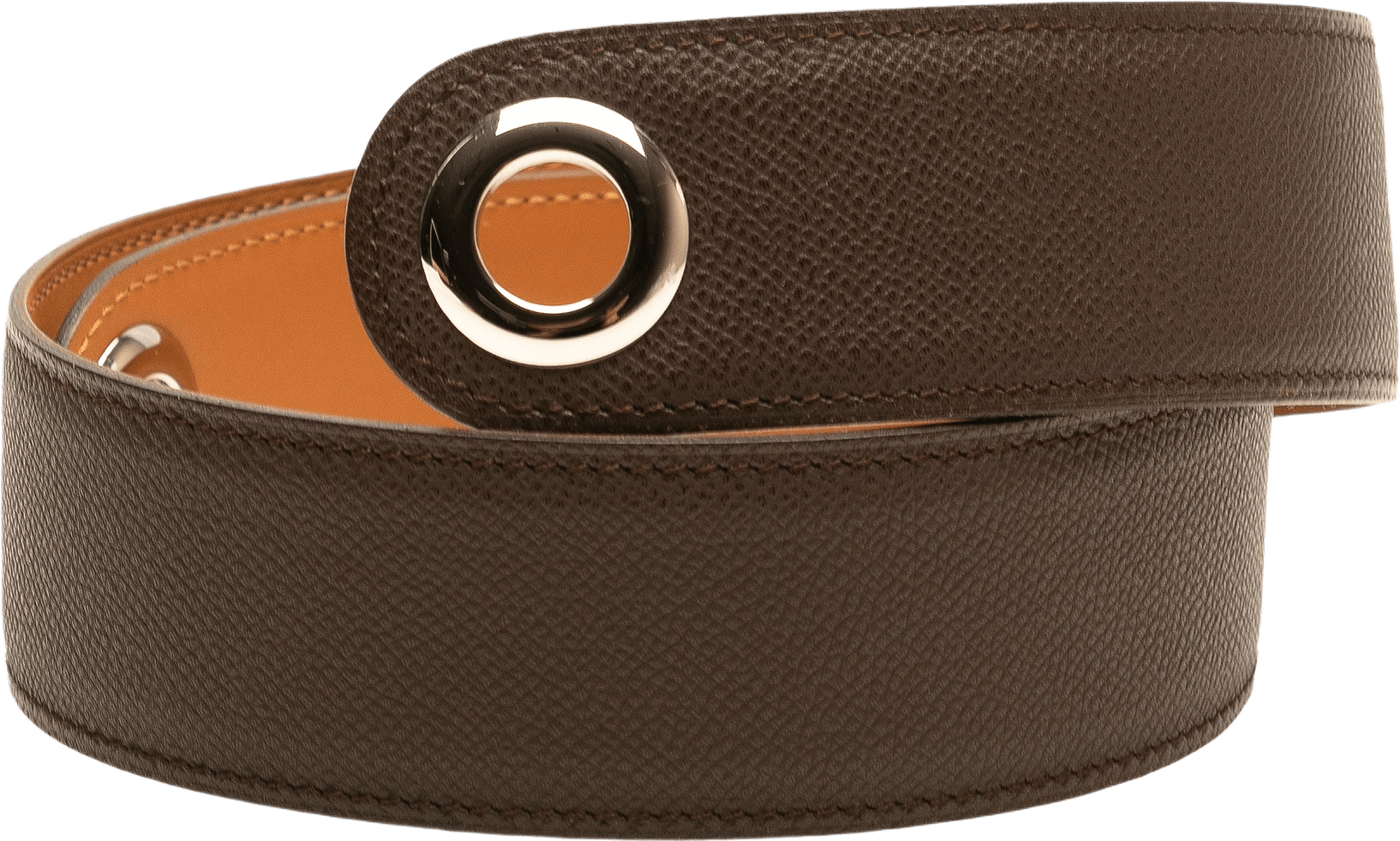 Hermès Epsom Kimono Belt Strap M, från Luxclusif, i färgen dark brown.
