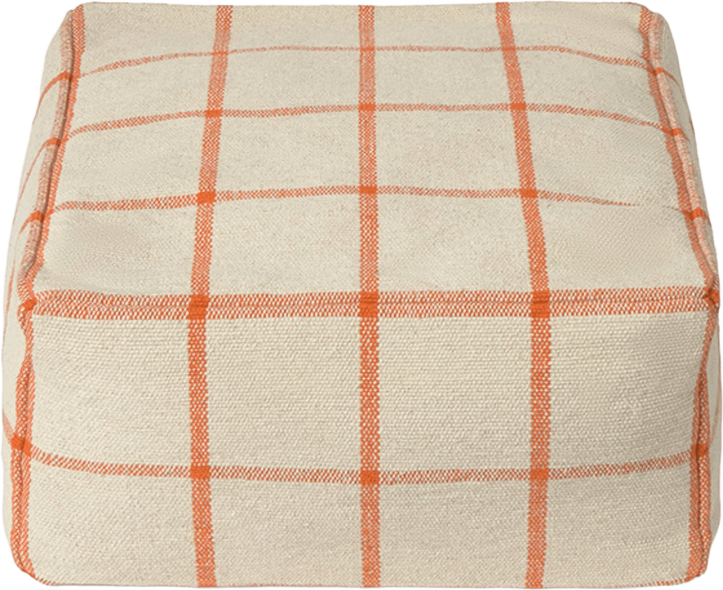 Puff Geo Block, från LORENA CANALS, i färgen naturlig, terrakotta.