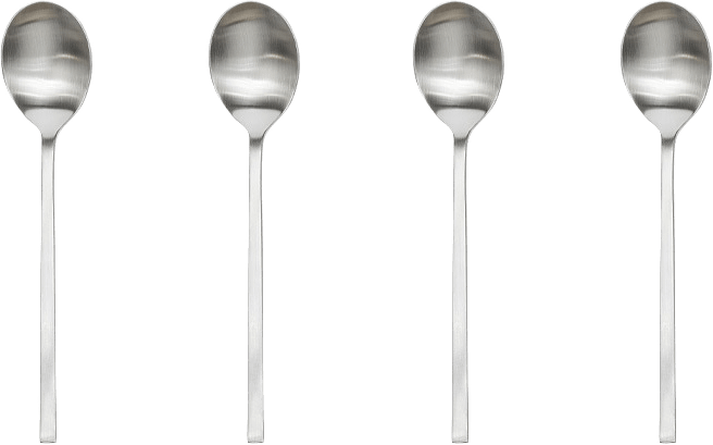Yuka Tea Spoon - Pack Of 4, från OYOY Living, i färgen brushed steel.