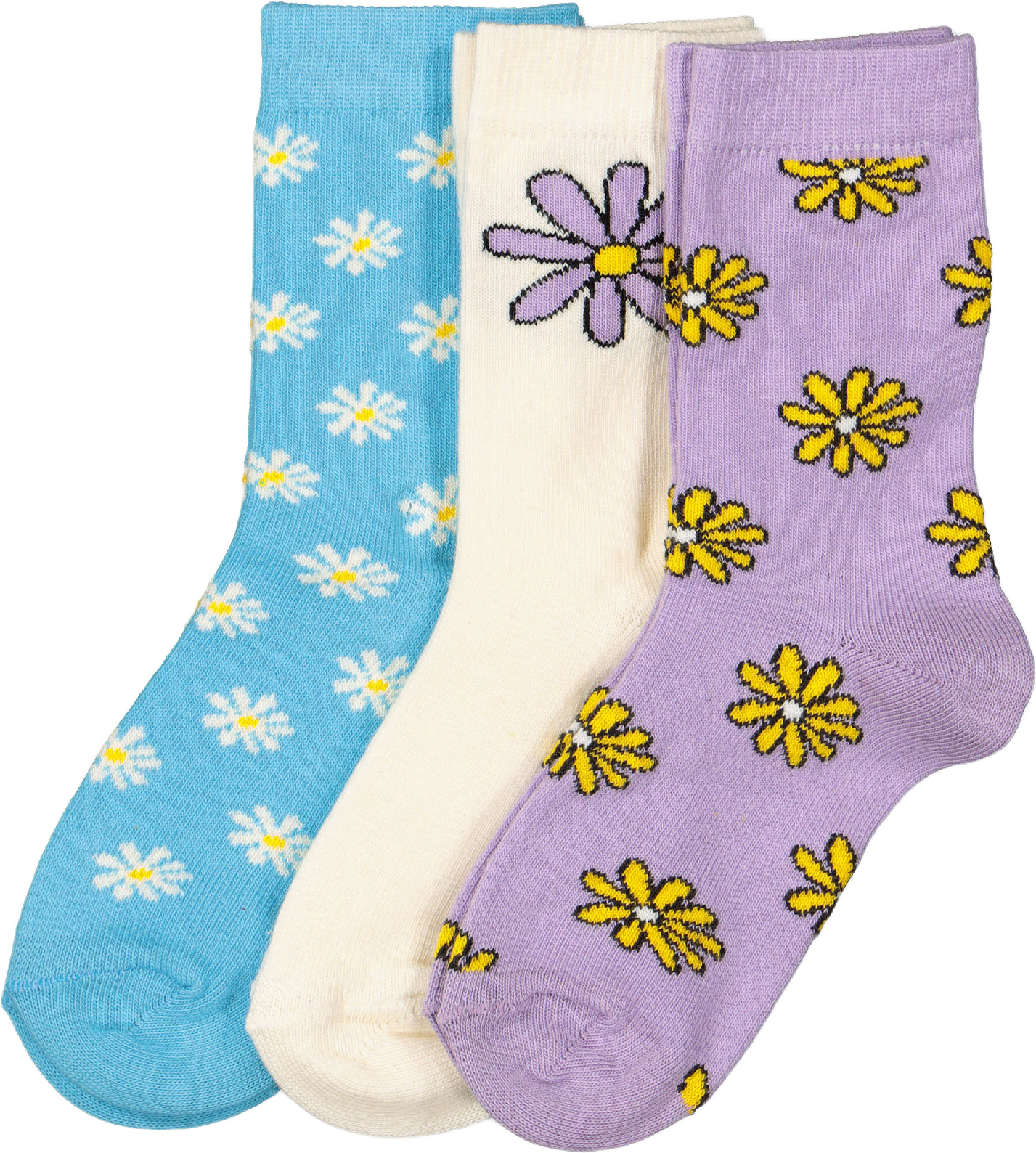 Mönstrade strumpor, 3-pack, från Å KIDS, i färgen Flower.