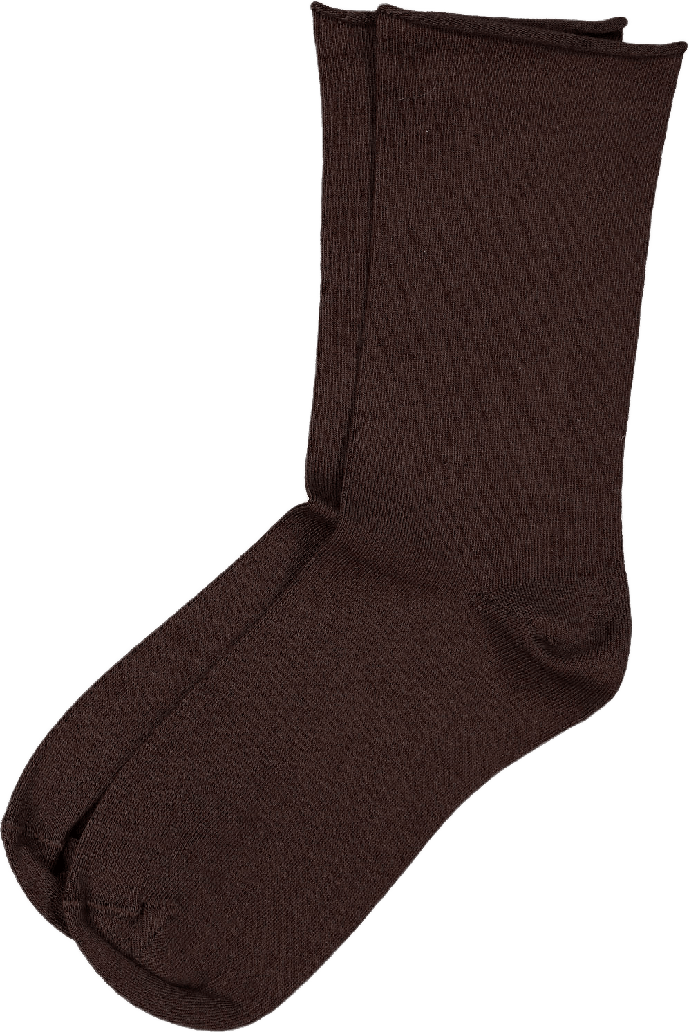 Bambustrumpor med rullad kant, från Å WOMAN, i färgen Dark Brown.