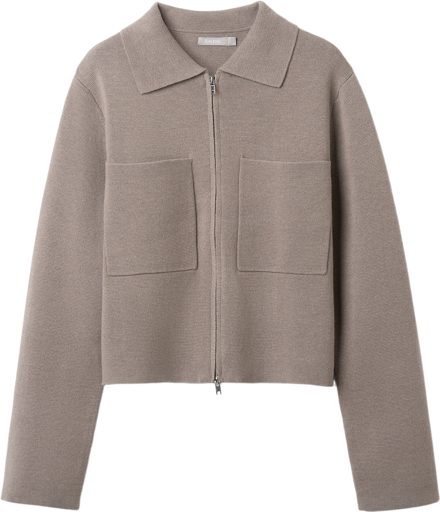 Cardigan med dragkedja CROSS, från Å WOMAN, i färgen Mole Mel.