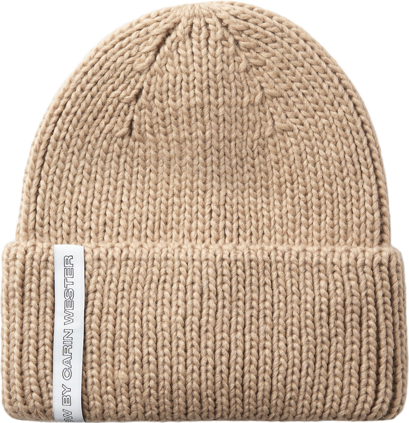 Ribbad beanie i ullmix, från Carin Wester, i färgen Beige.