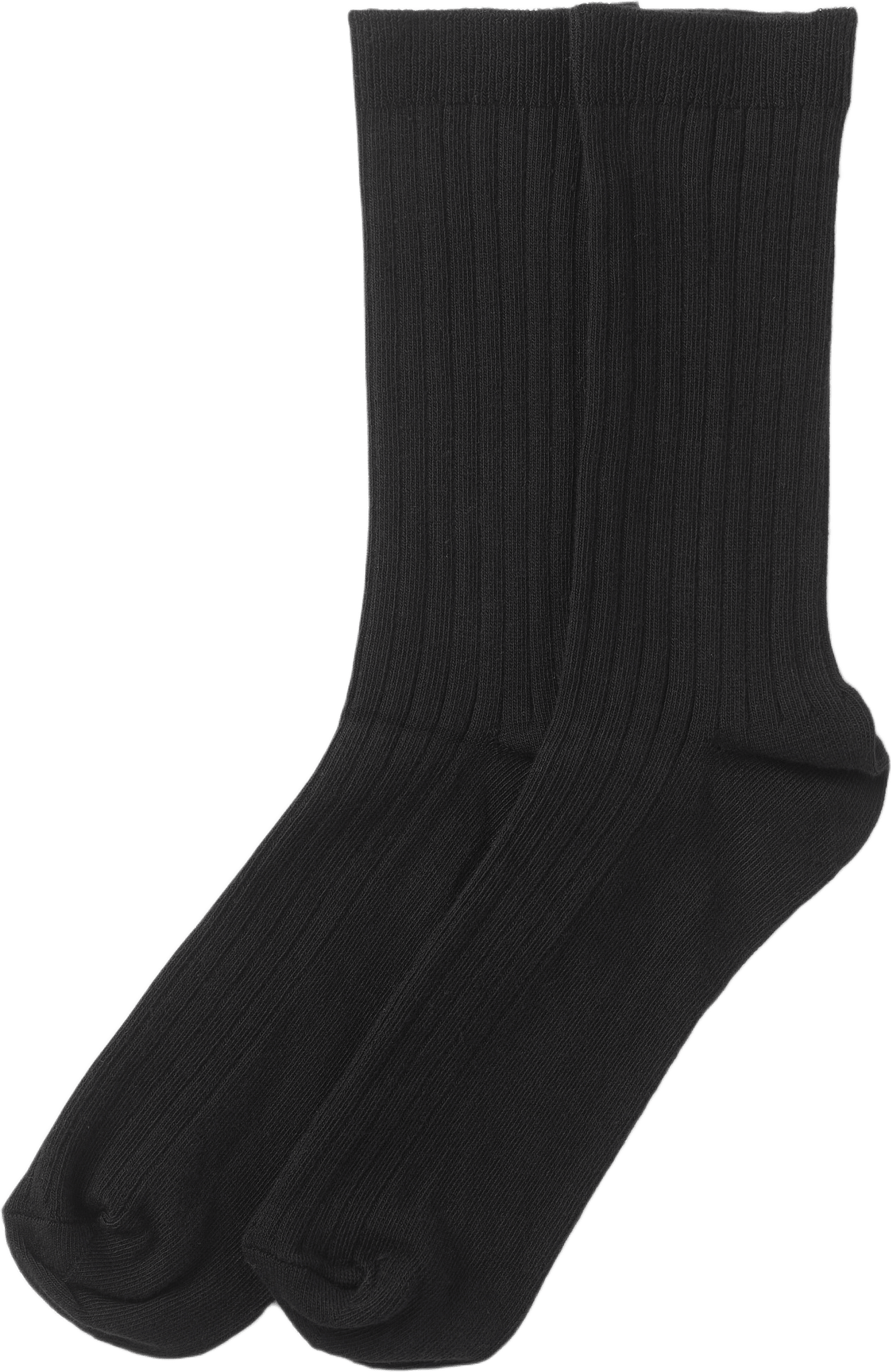 Ribbade strumpor i ekologisk bomull, från Å WOMAN, i färgen Black.