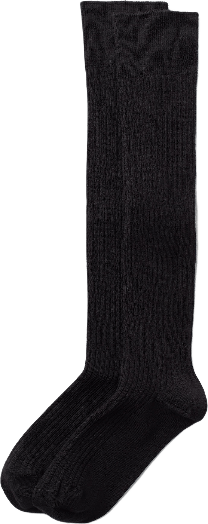 Ribbade knästrumpor i ekologisk bomull, från Å WOMAN, i färgen Black.